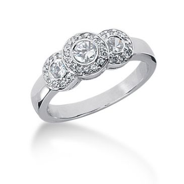 14K White Gold Round Brilliant Diamond Anniversary Ring (0.51ctw.)