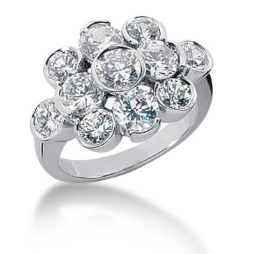 14K Round Brilliant Bubble Diamond Anniversary Ring (3.70ctw.)