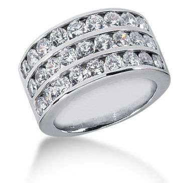 14K 3 Liner Round Brilliant Diamond Anniversary Ring (2.43ctw.)