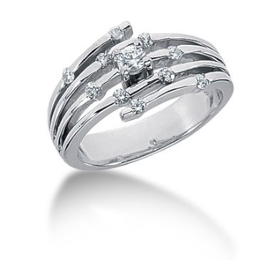 14K Spread Round Brilliant Diamonds on Spiral Anniversary Ring (0.3ctw.)