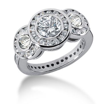 14K Illuminating Round Brilliant Bezel Set Diamond Ring (2.74ctw.)