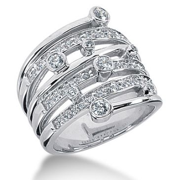 18K Wide Scattered Diamond Anniversary Ring (0.83ctw.)