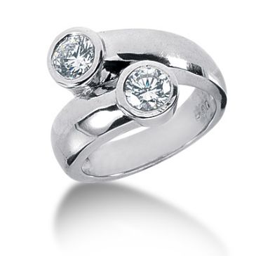 18K Doubled Round Brilliant Diamond Anniversary Ring (1.00ctw.)