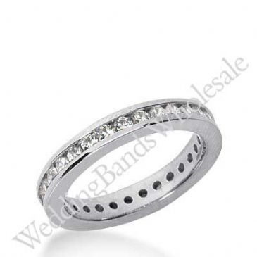 14k Gold Diamond Eternity Wedding Bands, Channel Setting 0.50 ct. DEB421214K