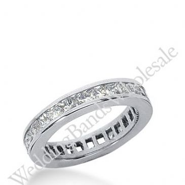 14k Gold Diamond Eternity Wedding Bands, Channel Setting 1.50 ct. DEB160114K