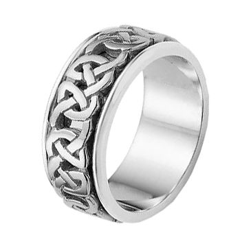 Thistle and Celtic Knot Pewter Scarf Ring – Large – The Celtic Knot