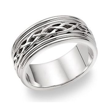 950 Platinum 8mm Celtic Weave Wedding Band C4001