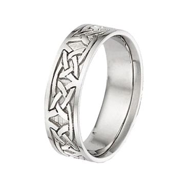 950 Platinum 7mm Celtic Knot Wedding Band C4005