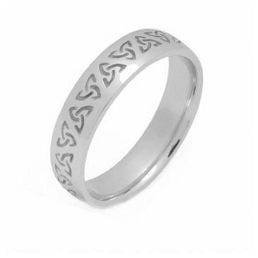 950 Platinum 4mm Celtic Trinity Knot Wedding Band C4008