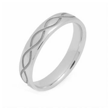 950 Platinum 4mm Celtic Twist Wedding Band C4009