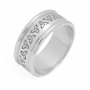 950 Platinum 7mm Celtic Trinity Knot Wedding Band C4011