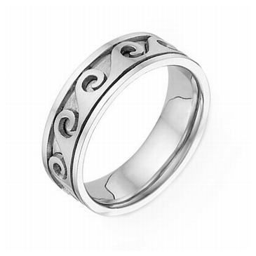 950 Platinum 7mm Celtic Spiral 4021 Wedding Band