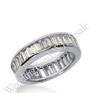 14k Gold Diamond Eternity Wedding Bands, Channel Setting 4.00 ct. DEB21714K