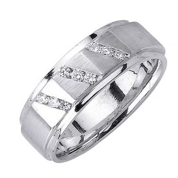 950 Platinum Round Brilliant Channel Set 8mm Comfort Fit Diamond Band 1211 (0.18ctw)