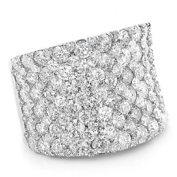 Astonishing 14K Gold & 8 Carat Diamond Pave Set Wedding Ring 