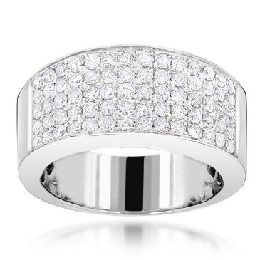 Designer 14K Gold & 1.67 Carat Pave Diamond Unisex Wedding Band