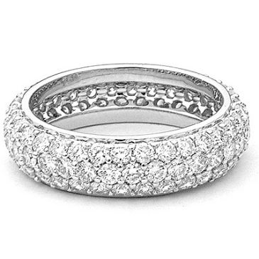 Designer 18K Gold & 3.23 Carat Pave Diamond Eternity Ring