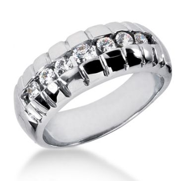 Dominant 18K Gold & 0.53 Carat Diamond Wedding Ring for Men