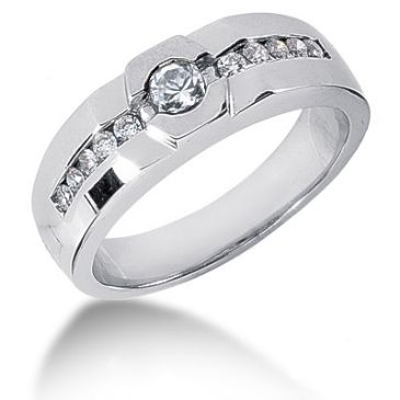 Elegant Platinum & 0.55 Carat Round Diamond Wedding Ring for Men