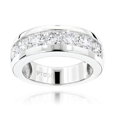 Elegant Platinum & 1.5 Carat Diamond 7 Stone Wedding Ring for Men