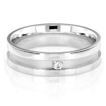 Engagement 14K Gold & 0.1 Carat Diamond Wedding Band for Men