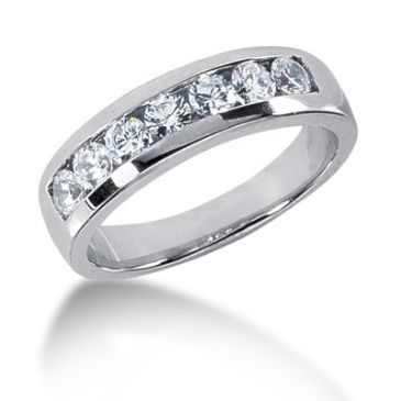 Excellent Platinum & 0.84 Carat Round Diamond Wedding Ring for Men