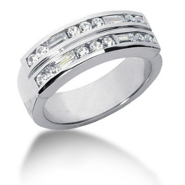 Excellent Platinum & 0.90 Carat Diamond Wedding Ring for Men