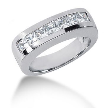 Excellent Platinum & 1.19 Carat Diamond Wedding Ring for Men