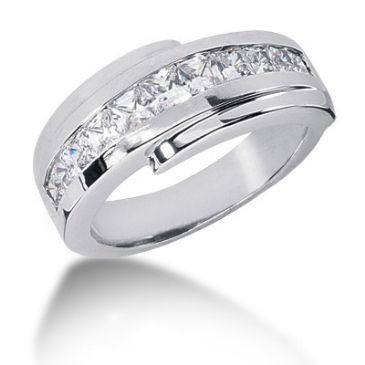 Excellent Platinum & 1.42 Carat Diamond Wedding Band for Men