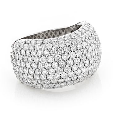 Exclusive Large 14K Gold 5 Carat Diamond Pave Anniversary Band