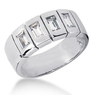Exclusive Platinum & 0.80 Carat Diamond Baguette Wedding Ring