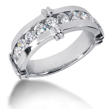 Exquisite 18K Gold & 1.80 Carat Round Diamond Wedding Ring for Men