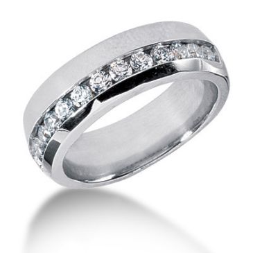 Exquisite Platinum & 0.91 Carat Round Diamond Wedding Ring for Men