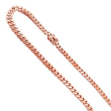 Finessed 14K Rose Gold Miami Cuban Link Curb Chain 4mm