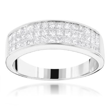 Invisible Set 14K Gold & 1.25 Carat Princess Cut Diamond Wedding Ring