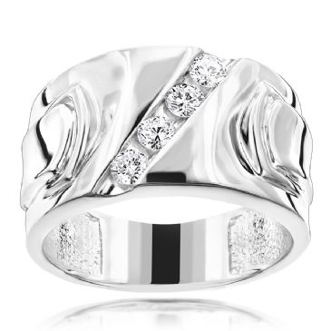 Lucello 18K Gold & 0.5 Carat G/VS Diamond Designer Ring for Men