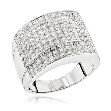 Luxurman 14K Gold & 2 Carat Diamond Ring for Men
