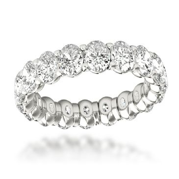 Luxurman 18K Gold & 4 Carat Oval Diamond Eternity Ring
