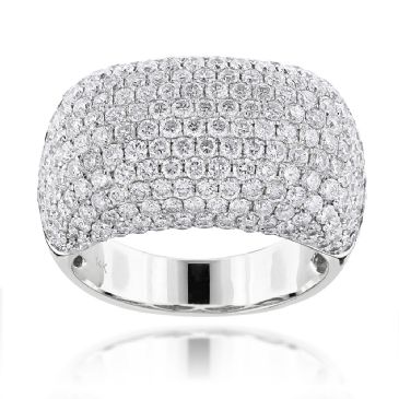 Massive 14K Gold & 7.05 Carat Diamond Shimmering Wedding Band