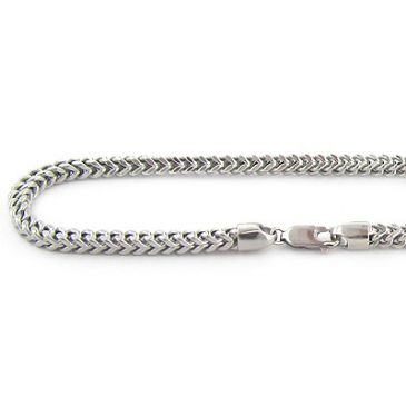 Men's 10K Solid White Gold Franco Chain 4mm