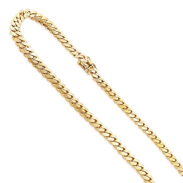 Men's 14K Solid Yellow Gold Miami Cuban Link Curb Chain 3mm