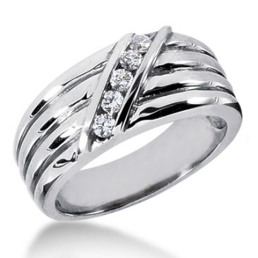 Platinum & 0.24 Carat Diamond Wedding Ring for Men