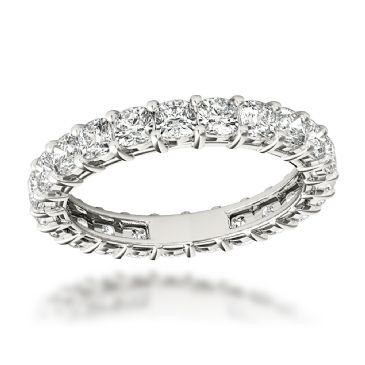 Platinum & 2.5 Carat Cushion Cut Diamond Eternity Ring