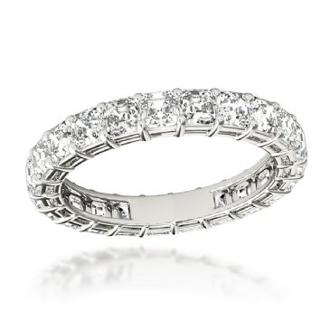 Platinum & 3 Carat Asscher Cut Diamond Eternity Band