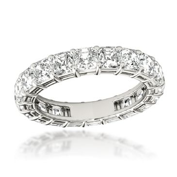 Platinum & 4 Carat Asscher Cut Diamond Eternity Band