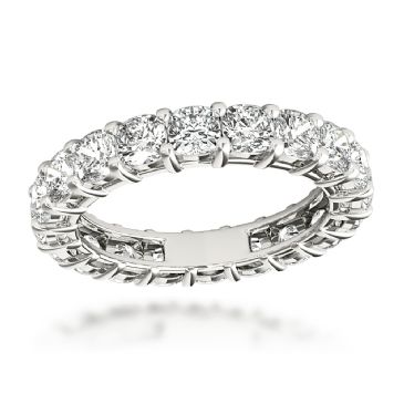 Platinum & 4 Carat Cushion Cut Diamond Eternity Band