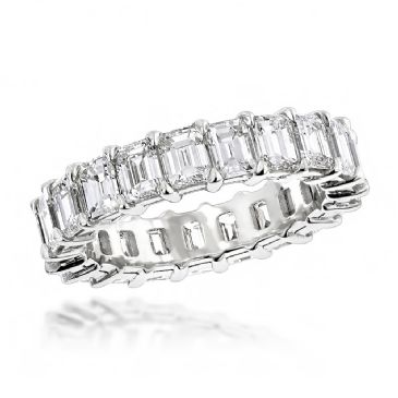 Platinum & 6.64 Carat VS Emerald Diamond Eternity Ring