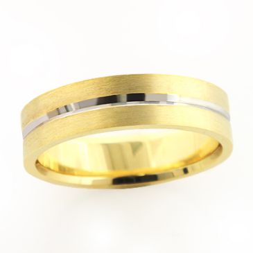 Stripe 14K Gold Excellent Wedding Band for Men 6mm