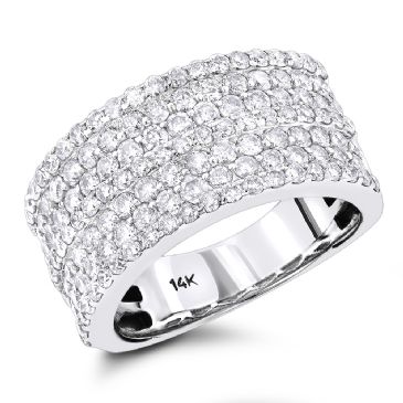 The Luxurious 14K Gold & 2 Carat Diamond 7-Row Ring for Ladies