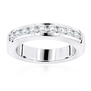 Thin 14K Gold & 0.44 Carat Round Diamond Wedding Band